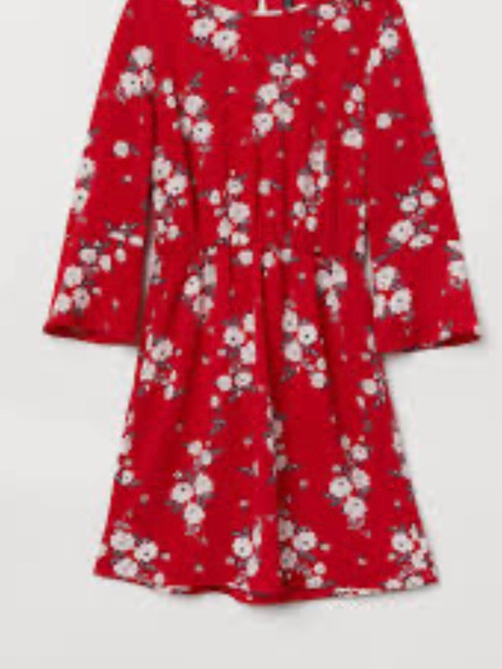 H&M Divided Red Floral
Lightweight Dress Red Floral Long Sleeve